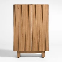 Tower 32" Light Brown Oak Wood Bar Cabinet by Brigette Romanek