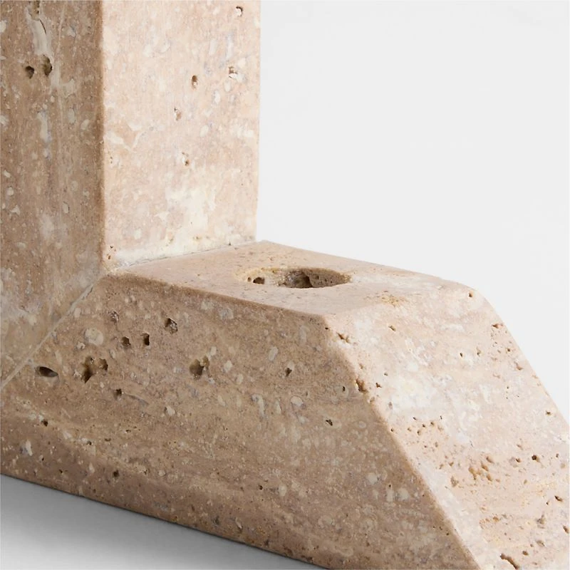 Up Travertine 2-Taper Candle Holder by Brigette Romanek
