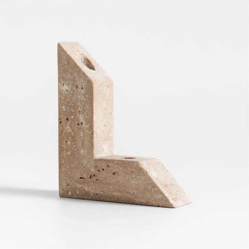 Up Travertine 2-Taper Candle Holder by Brigette Romanek