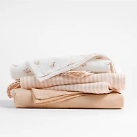 Baby's First Pink Mini Animal Organic Cotton Gauze Baby Swaddle Blankets, Set of 3