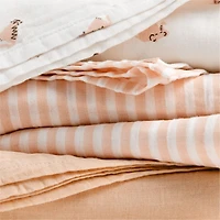 Baby's First Pink Mini Animal Organic Cotton Gauze Baby Swaddle Blankets, Set of 3