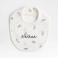 Baby's First Blue Mini Animal Organic Cotton Gauze Baby Bib, Set of 3