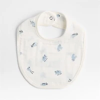 Baby's First Blue Mini Animal Organic Cotton Gauze Baby Bib, Set of 3