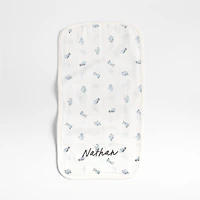 Baby's First Blue Mini Animal Organic Cotton Gauze Baby Burp Cloth, Set of 3