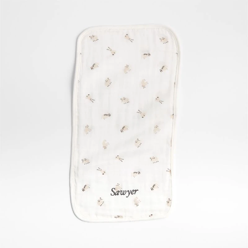 Baby's First Natural Mini Animal Organic Cotton Gauze Baby Burp Cloth, Set of 3