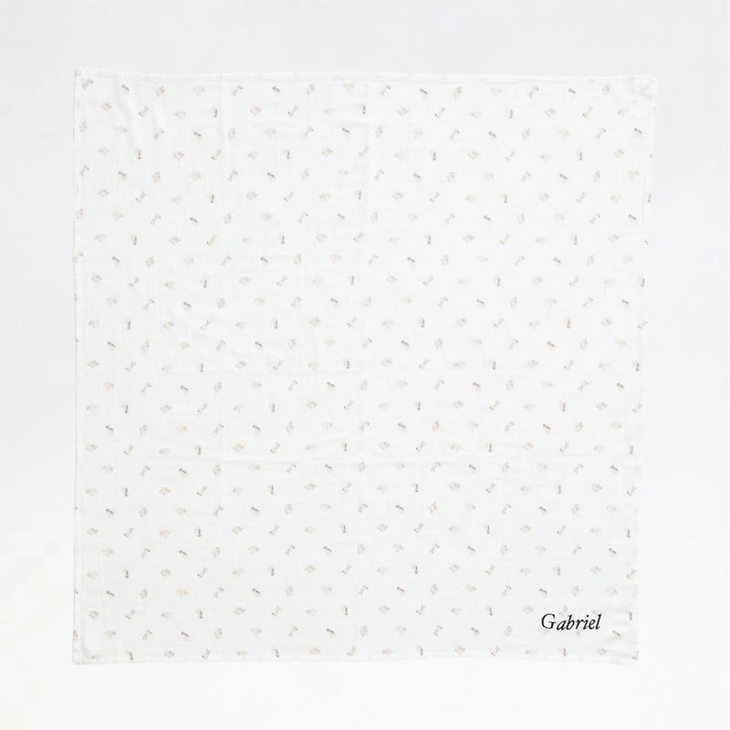 Baby's First Natural Mini Animal Organic Cotton Gauze Baby Swaddle Blankets, Set of 3