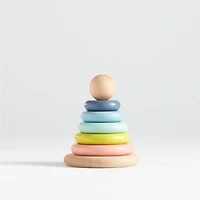 Small Rainbow Wooden Baby Stacking Ring