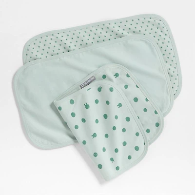 Baby's First Organic Jersey Green Baby Burp Cloths, Set of 3
