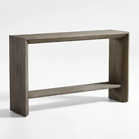 Baja 72" Rectangular Grey Oak Wood Console Table with Shelf