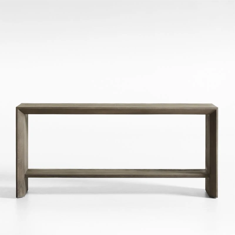 Baja 72" Rectangular Grey Oak Wood Console Table with Shelf