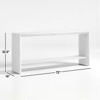 Baja 72" Rectangular Grey Oak Wood Console Table with Shelf