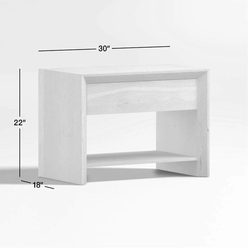 Baja 30" White Oak Wood Nightstand