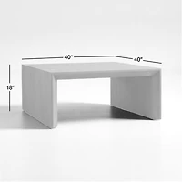 Baja Grey Oak Wood 40" Square Coffee Table