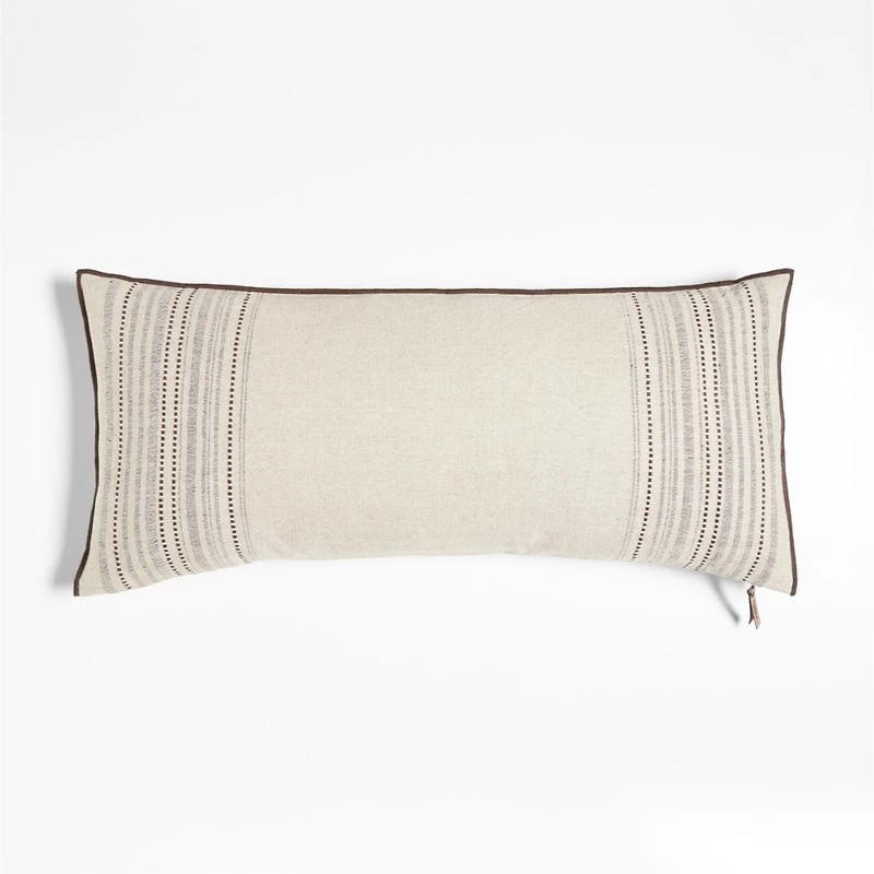 Bande Ivory Textured Stripe 36x16 Throw Pillow Cover