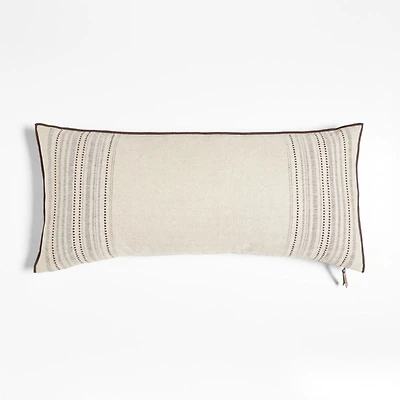 Bande Ivory Textured Stripe 36x16 Throw Pillow Cover