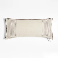 Bande Ivory Textured Stripe 36x16 Throw Pillow Cover