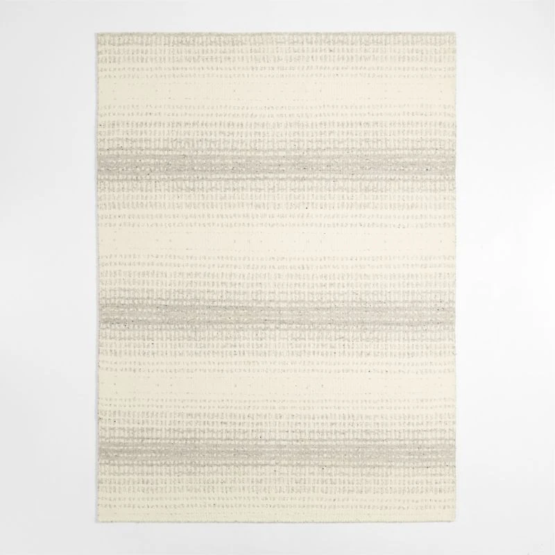 Barcelona Wool Handwoven Grey Ivory Area Rug 10'x14'