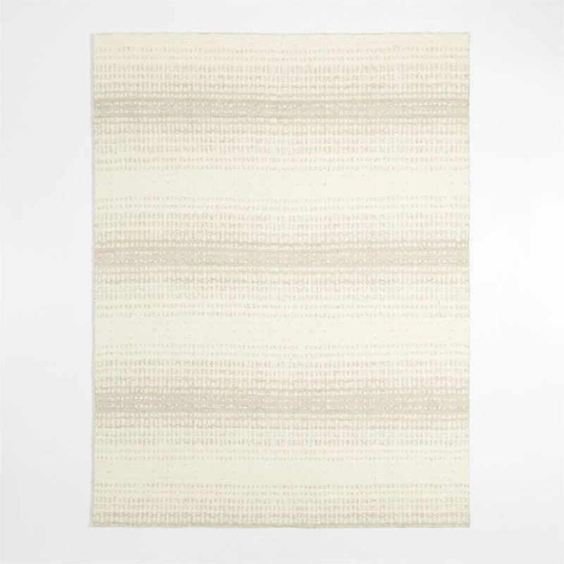 Barcelona Wool Handwoven White Beige Area Rug 9'x12'