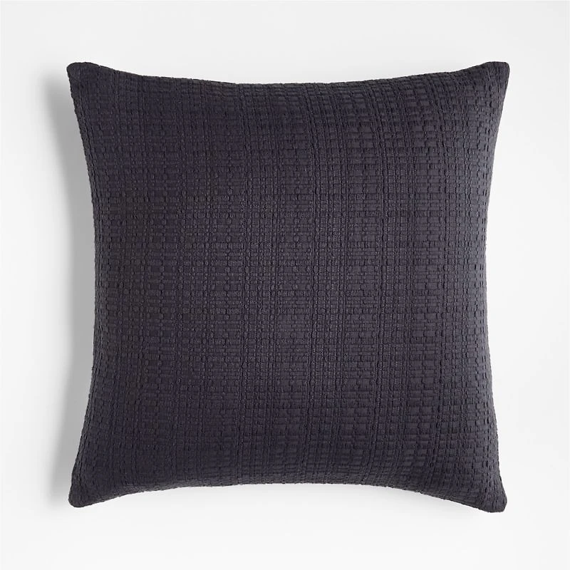 Bari 20"x20" Black Knitted Throw Pillow Cover