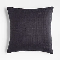 Bari 20"x20" Black Knitted Throw Pillow Cover