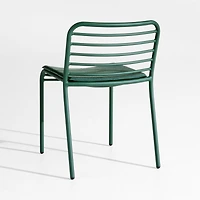 Bari Green Metal Stackable Outdoor Dining Chair with Cushion