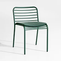 Bari Green Metal Stackable Outdoor Dining Chair with Cushion