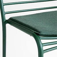 Bari Green Metal Stackable Outdoor Dining Chair with Cushion