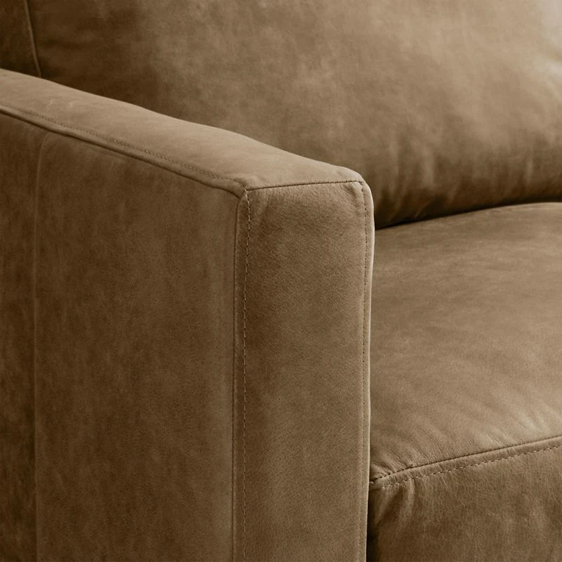 Barrett II 91" Leather Track Arm Sofa