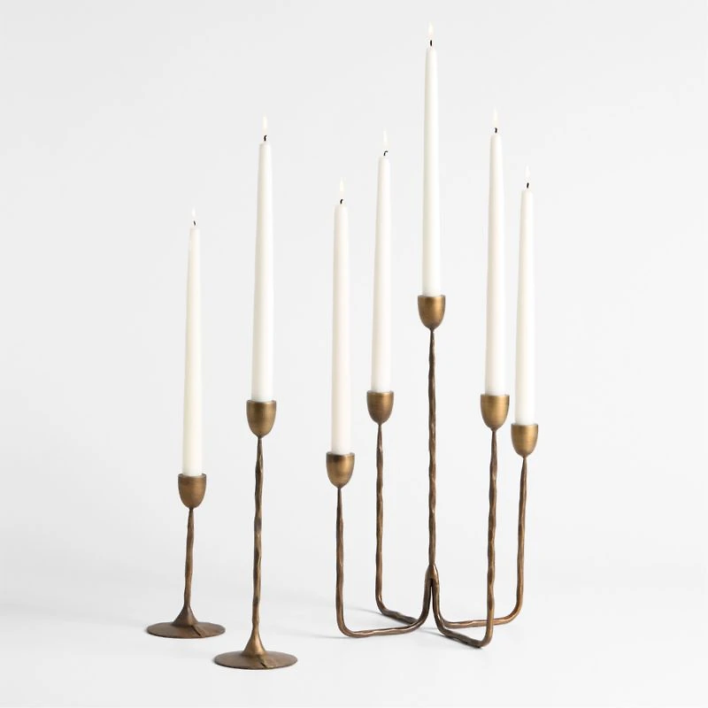 Barteau Antique Brass Candelabra