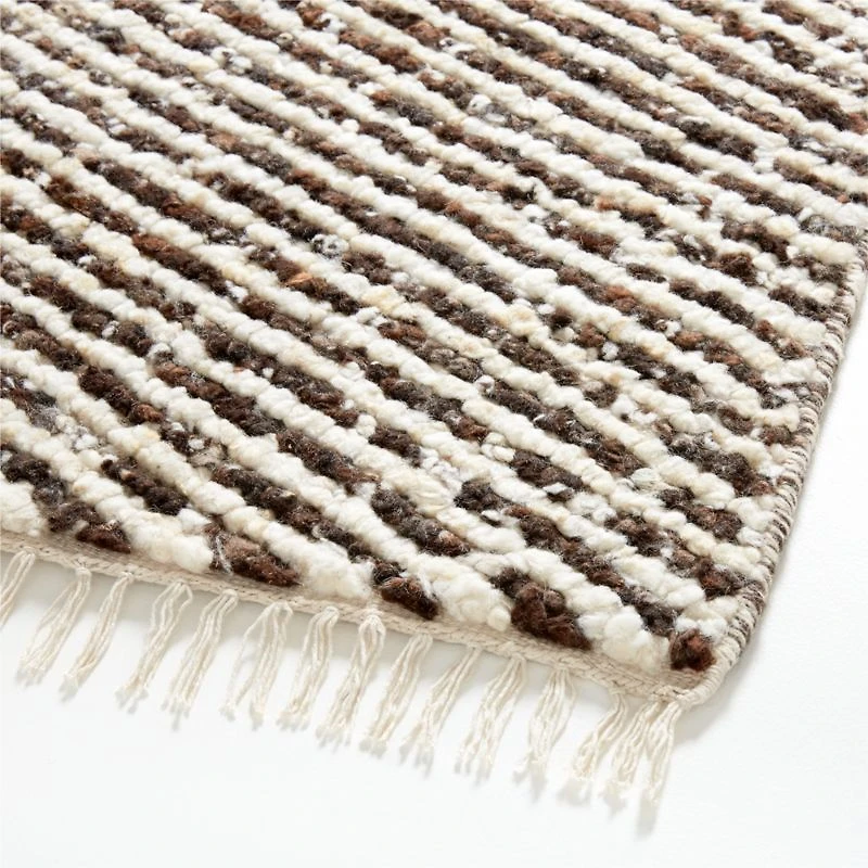 Basel Wool Hand-Knotted Brown Area Rug 6'x9'