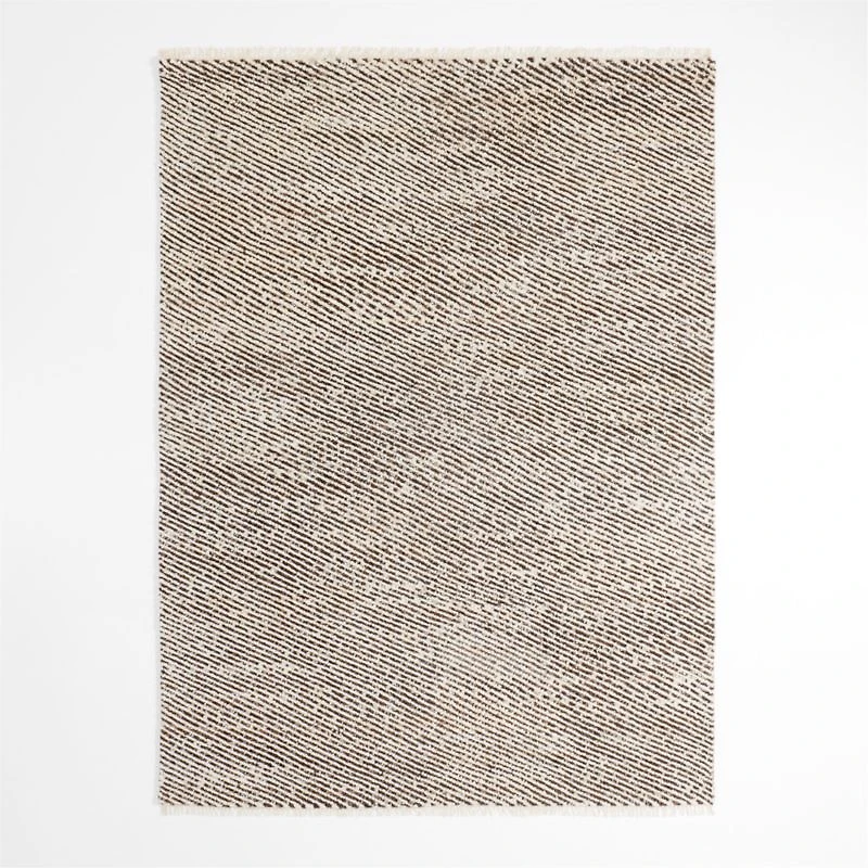 Basel Wool Hand-Knotted Brown Area Rug 6'x9'