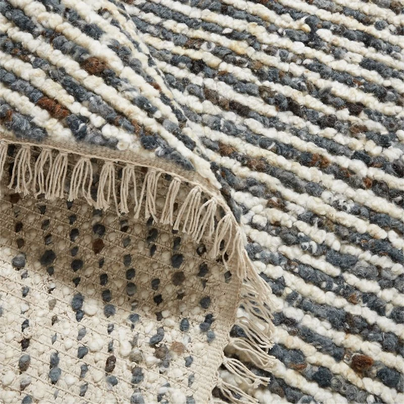 Basel Wool Hand-Knotted Blue and Sage Green Area Rug 8'x10'