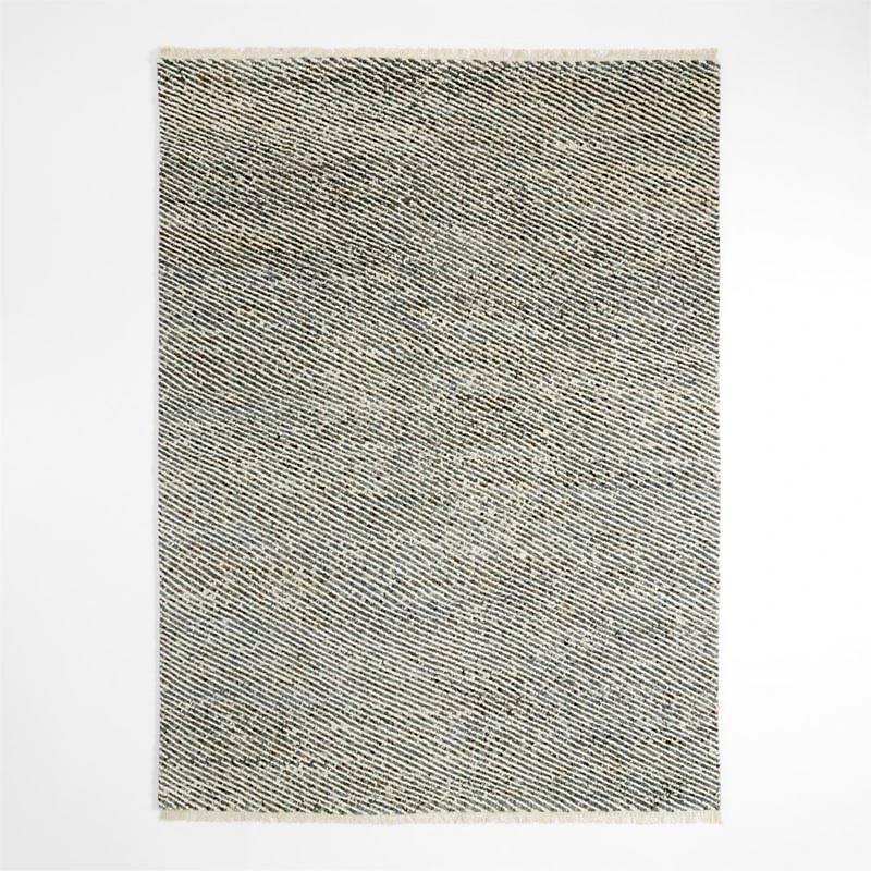 Basel Wool Hand-Knotted Blue and Sage Green Area Rug 8'x10'