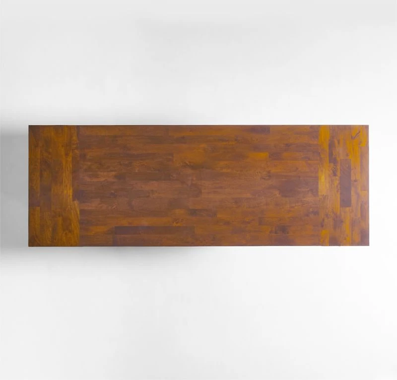 Basque 82"-118" Amber Solid Wood Extendable Dining Table
