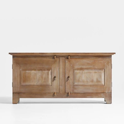 Basque 68" Weathered Light Brown Solid Wood Credenza