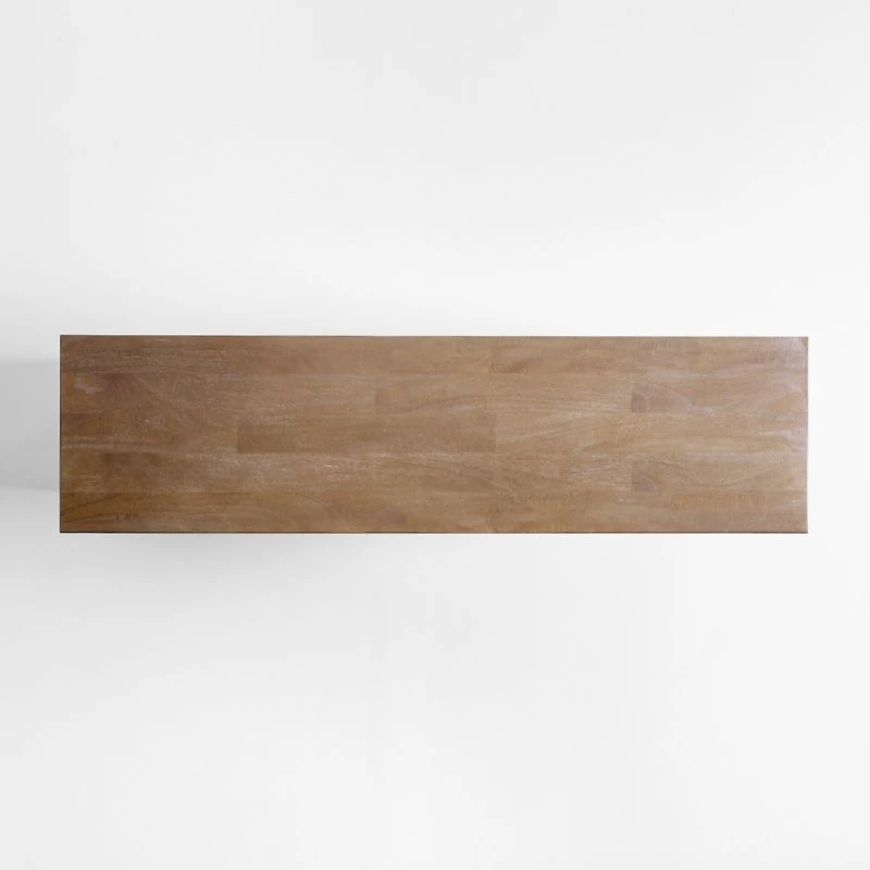 Basque 68" Weathered Light Brown Solid Wood Credenza