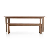 Basque 82"-118" Weathered Light Brown Solid Wood Extendable Dining Table