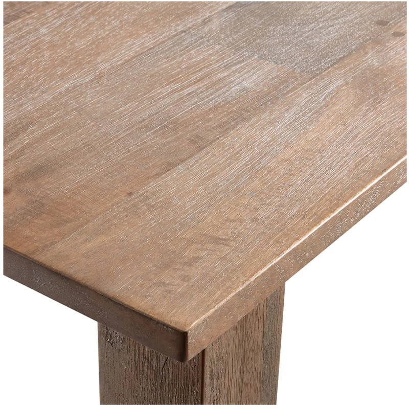 Basque 65" Weathered Light Brown Solid Wood Dining Table