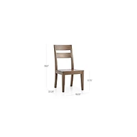 Basque Light Brown Solid Wood Dining Chair, Set of 4