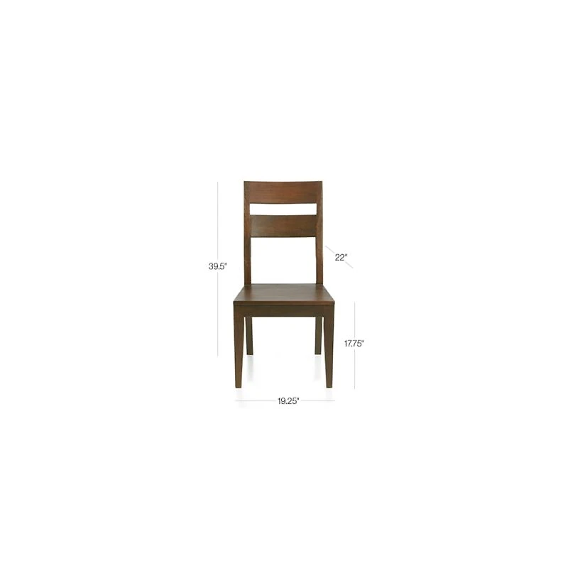 Basque Light Brown Wood Dining Chair with Camel Cushion, Set of 4