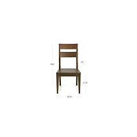 Basque Light Brown Wood Dining Chair with Camel Cushion, Set of 4
