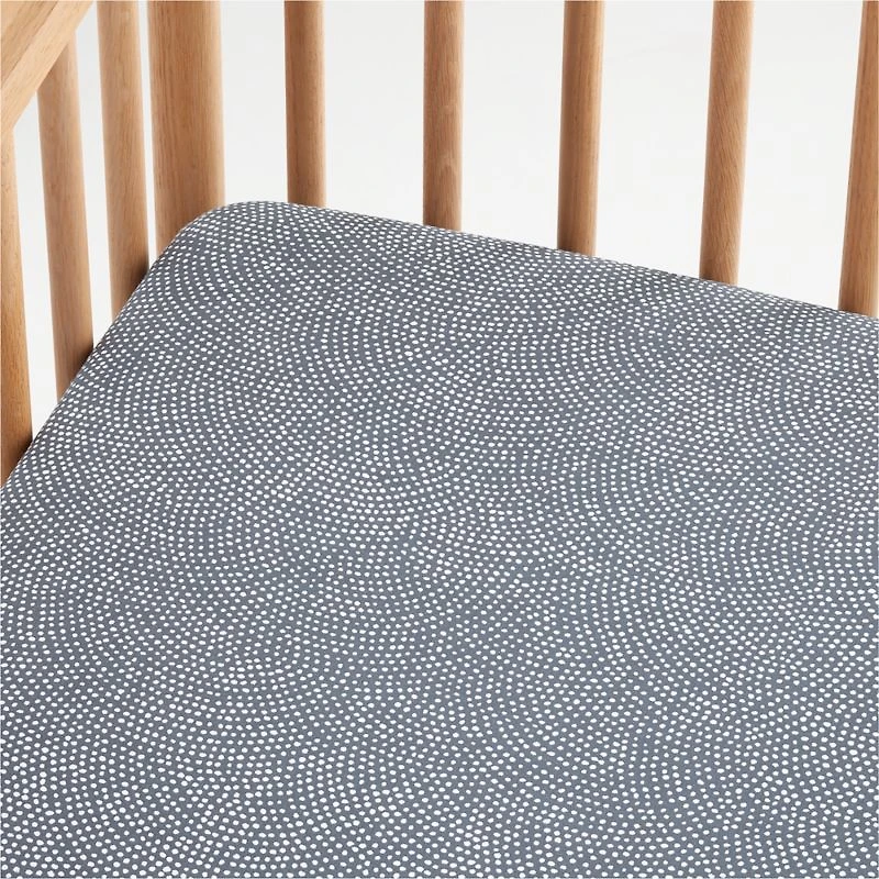 Batik Indigo Organic Cotton Baby Crib Fitted Sheet by Leanne Ford