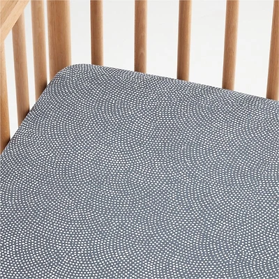 Batik Indigo Organic Cotton Baby Crib Fitted Sheet by Leanne Ford