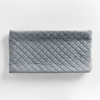 Batik Mist Blue Organic Cotton Baby Changing Pad Cover by Leanne Ford