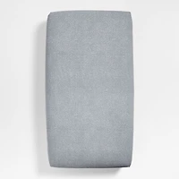 Batik Mist Blue Organic Cotton Baby Crib Fitted Sheet by Leanne Ford