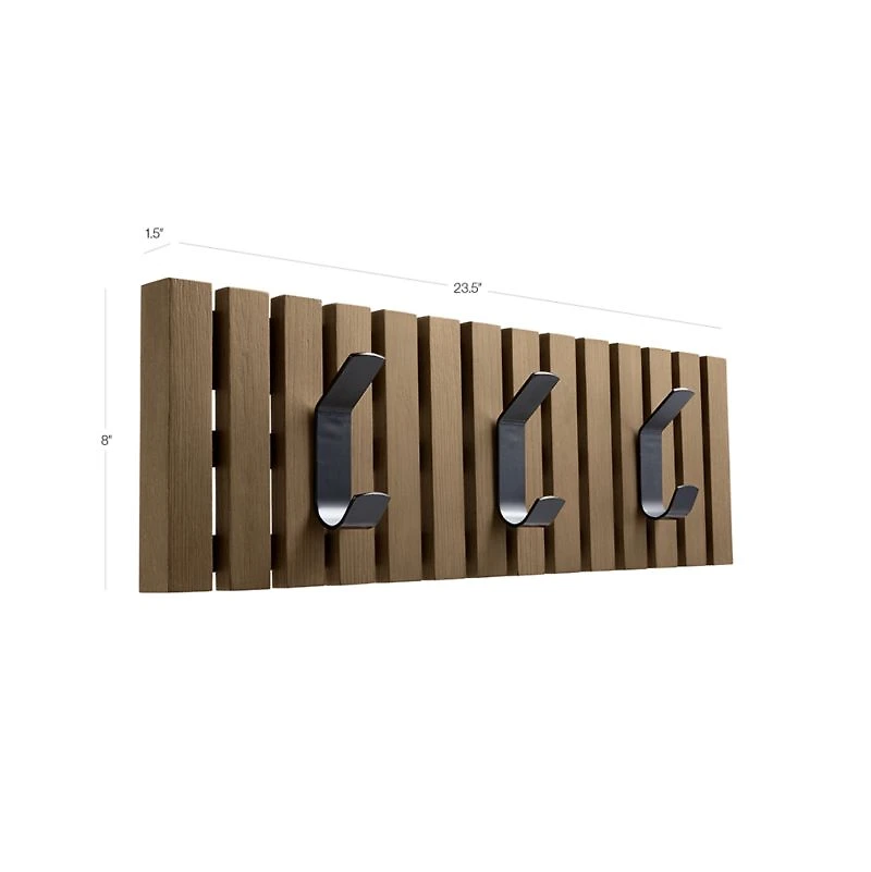 Batten Oak Mini Wall-Mounted Coat Rack