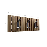 Batten Oak Mini Wall-Mounted Coat Rack