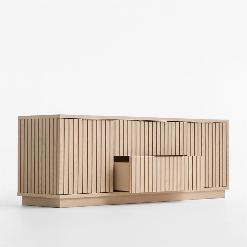 Batten 72" White Oak Storage Media Console