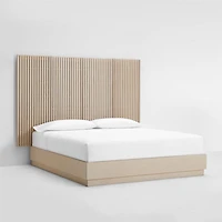 Batten White Oak King Plinth-Base Bed