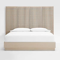 Batten White Oak King Plinth-Base Storage Bed